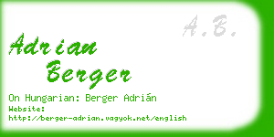 adrian berger business card